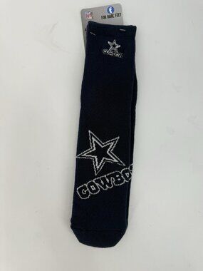 For Bare Feet Dallas Cowboys Socks Navy Blue Size Large